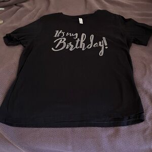 Black & Rhinestones Ladies Birthday T-Shirt